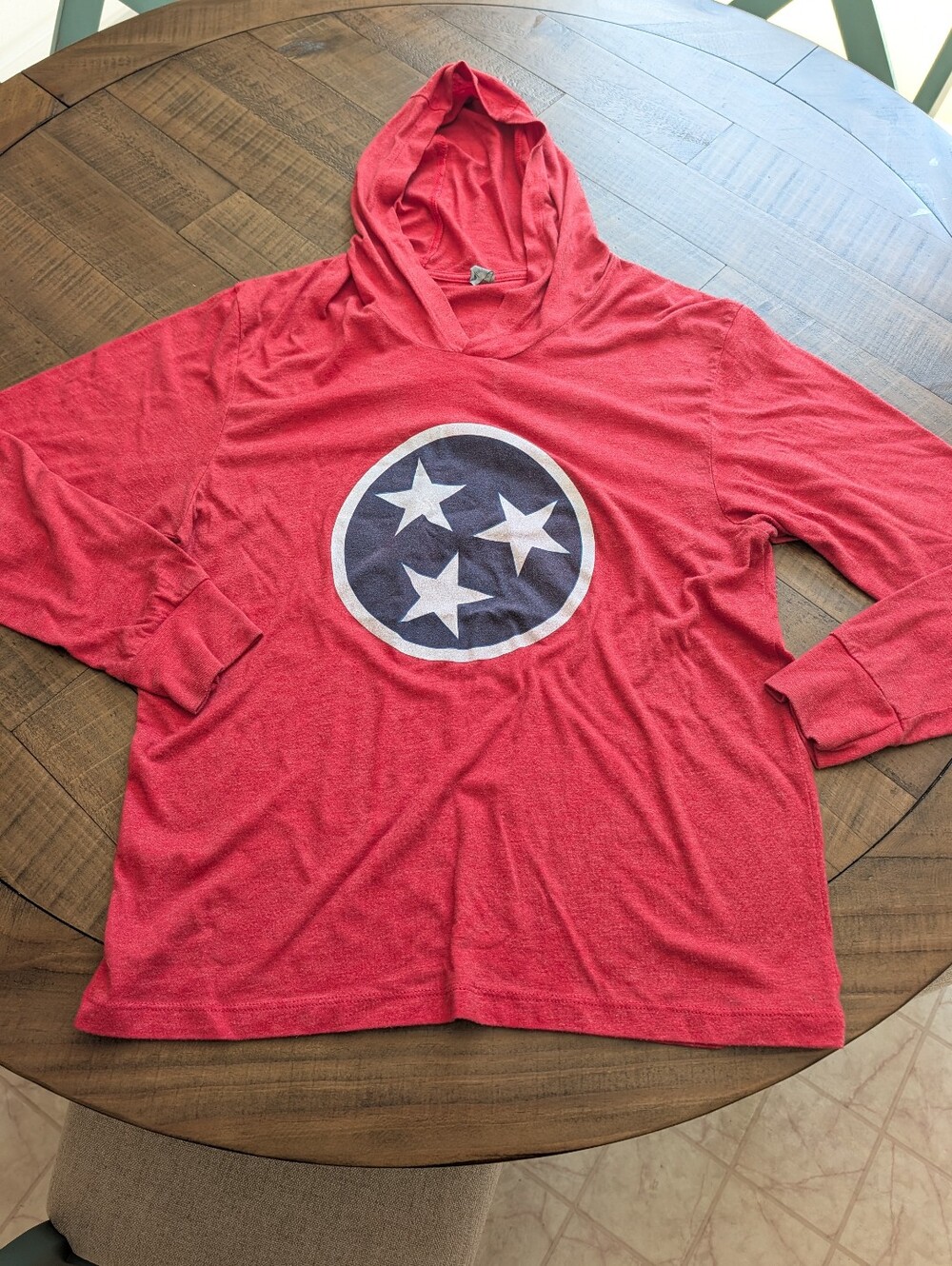 Women's Size Large Red Tro-Star Hooded Long-Sleeve Pull Over